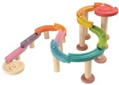 Tory, garaże, parkingi - Plan Toys Drewniany kolorowy tor kulkowy kulodrom deluxe - TOR KULKOWY PLANTOYS - miniaturka - grafika 1