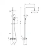 Zestawy prysznicowe - Deante Temisto Zestaw prysznicowy ścienny z deszczownicą mosiądz NACM4QT - miniaturka - grafika 1