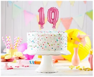 GO Balon foliowy do patyka cyfra 0 różowa - 13 cm - 1 szt. BC-5RO0 - Balony i akcesoria - miniaturka - grafika 2