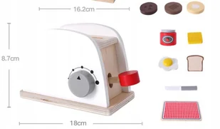 Toster Drewniany Montessori Opiekacz Akcesoria - Zabawki AGD Toster Drewniany Montessori Opiekacz Akcesoria - Zabawki AGD - miniaturka - grafika 4