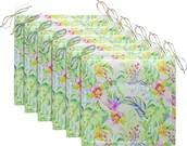 Pozostałe meble ogrodowe - vidaXL Poduszki na krzesła ogrodowe 6 szt. wzór w liście 50x50x4 cm  314067 - miniaturka - grafika 1