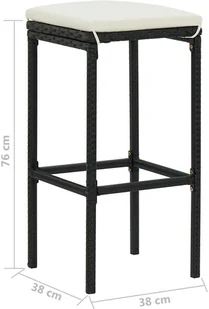 vidaXL 3-częściowy zestaw mebli barowych, polirattan, czarny 313471 - Stoły z krzesłami vidaXL 3-częściowy zestaw mebli barowych, polirattan, czarny 313471 - Stoły z krzesłami - miniaturka - grafika 25