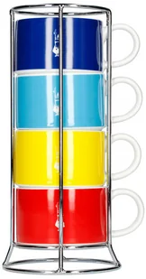 Bialetti Color Zestaw 4 filiżanek do cappuccino na stojaku 99TAZZ111 - Filiżanki - miniaturka - grafika 2