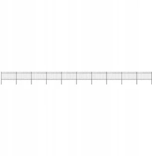 Vidaxl z prętów z grotami, 17 x 1 m, stalowe, czarne - Ogrodzenia - miniaturka - grafika 2