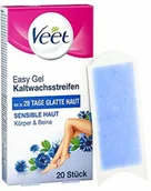 Depilacja - Veet Paski z technologią Easy-Gelwax nadają się do skóry wrażliwej do stosowania na nogi i ciało do 4 tygodni gładkiej skóry 10 x podwójne paski po 20 zastosowaniach. - miniaturka - grafika 1