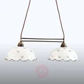 Lampy sufitowe - Kolarz Lampa wisząca Nonna na belce biało-niebieska - miniaturka - grafika 1