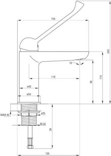 Deante Bateria umywalkowa Alpinia Vital stojąca BGA_021C - Baterie umywalkowe - miniaturka - grafika 8