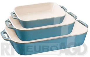 Staub Cooking - Zestaw 3 półmisków prostokątnych, antyczny turkusowy 40508-172-0 - Formy do ciast - miniaturka - grafika 2