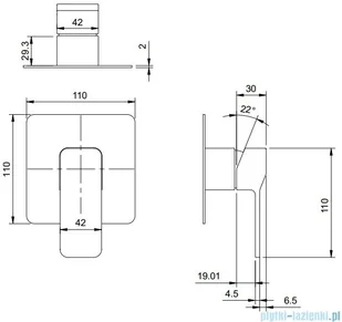 Omnires Slide Bateria prysznicowa podtynkowa chrom SL7745 - Baterie podtynkowe - miniaturka - grafika 2