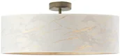 Lampy sufitowe - LYSNE Plafon z abażurem przeszywanym złotą nicią WENECJA MARMUR fi 60 cm kolor biały 14527/1621 kolor biały - miniaturka - grafika 1