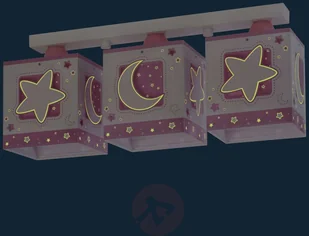 Dalber Kinder-Deckenleuchte Moonlight, dreiflammig, rosa - Lampy sufitowe - miniaturka - grafika 3