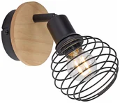 Lampy sufitowe - Paul Neuhaus Industrialna czerń z drewnem - Zyski - miniaturka - grafika 1