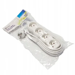 Emos Przedłużacz 4 gniazda Biały 3 metry) - Przedłużacze i rozgałęźniki - miniaturka - grafika 4