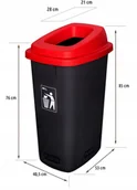 Kosze na śmieci - Kosz Eco do segregacji śmieci 90L czerwony Plafor - miniaturka - grafika 1