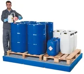 Pozostałe wyposażenie warsztatu - 722 DENTA Wanna wychwytowa z polietylenu PE) na 6 beczek z kratą z PE 2200x1500x175 72279399 79399-uniw - miniaturka - grafika 1