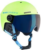 Kaski narciarskie - Black Crevice Unisex kask narciarski dla dorosłych Gstaad z wizjerem, niebieski, S (51 53), limonkowy niebieski/daszek, 51 53 cm BCR143921-LB-0 - miniaturka - grafika 1