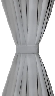 vidaXL Zasłony z mikrosatyny, 2 szt., pętelkami, 140x225 cm, szare - Zasłony - miniaturka - grafika 4