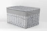 Kosze wiklinowe - CORSAN CORSAN Kosz wiklinowy zamykany SZARY z szarą wyściółką 45x28x27 cm 520C - miniaturka - grafika 1