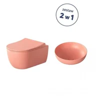 Miski WC - Massi Zestaw łazienkowy 2w1 MOLIS SALMON miska WC umywalka nablatowa MSZ-5-B - miniaturka - grafika 1