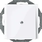 Wyłączniki światła i elektryczne - Merten Płytka centralna 296325 wylot kabla, aktivweiss błyszczący, system M - miniaturka - grafika 1