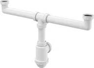 Syfony - Alca plast PODWÓJNY PÓŁSYFON BUTELKOWY ZLEWOZMYWAKA Z NAKRĘTKAMI 6/4" A448-DN50/40 - miniaturka - grafika 1