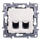 Gniazdka elektryczne - Legrand Gniazdo 2XRJ45 KAT.6 UTP kremowy 664874 - miniaturka - grafika 1