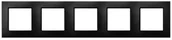 Klawisze i ramki - Ospel Ramka pięciokrotna Czarny metalik Aria - R-5U/33 - miniaturka - grafika 1