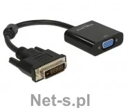 Delock Przejściówka adapter DVI VGA 65658 [1x Złącze męskie DVI 24+1-pin 1x Złącze żeńskie VGA ] Wykonanie złącza proste - Złącza, przejściówki, adaptery - miniaturka - grafika 5