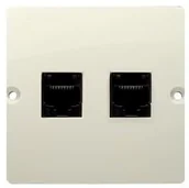 Gniazdka elektryczne - Kontakt Simon Gniazdo ścienne Basic Komputer RJ45 Podwójne (moduł) BMF52.02/1 - miniaturka - grafika 1