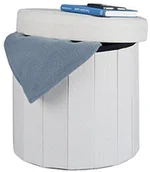 Taborety i hokery - Relaxdays taboret ze schowkiem okrągły, podnóżek z pokrywką, kostka tapicerowana kostka do przechowywania, HBT siedziska: 38 x 38 x 38 cm 10022873_550 - miniaturka - grafika 1