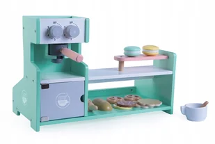 EcoToys Drewniana 2w1 Kuchnia Kawiarnia Sklep Cukiernia - Zabawki AGD - miniaturka - grafika 15