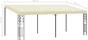 vidaXL Altana przyścienna, 6 x 3 x 2,5 m, kremowa 47999 - Altany ogrodowe - miniaturka - grafika 6