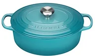 Brytfanny - Le Creuset Signature 21178311702430 owalna, żeliwna gęsiarka o średnicy 31 cm, kolor turkusowy 21178311702430 - miniaturka - grafika 1