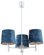 Lampy sufitowe - Argon Żyrandol LAMPA wisząca BOLZANO 1381 welurowa OPRAWA abażurowy zwis granatowy 1381 - miniaturka - grafika 1