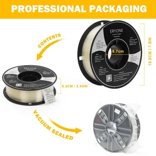 ERYONE ERYONE PLA Filament for 3D Printer 1.75mm Tolerance 0.03mm 1kg (2.2LBS)/Spool - Transparent 795746EUDF - Filamenty i akcesoria do drukarek 3D - miniaturka - grafika 3