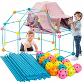 Zabawki konstrukcyjne - Namiot Baza klocki rurki konstrukcyjne XXL 68 el. - miniaturka - grafika 1