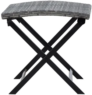 vidaXL Składany stołek, rattan PE, szary vidaXL - Pozostałe meble ogrodowe - miniaturka - grafika 3