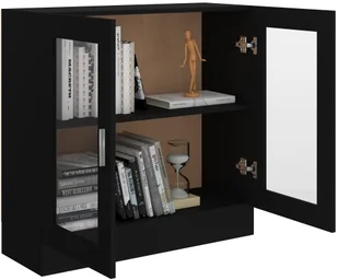 VidaXL Witryna, czarna, 82,5x30,5x80 cm, płyta wiórowa 802742 VidaXL - Witryny - miniaturka - grafika 4