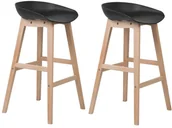 Krzesła - Beliani Zestaw 2 krzeseł barowych czarny MICCO - miniaturka - grafika 1