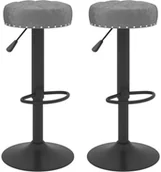 Taborety i hokery - vidaXL Stołki barowe, 2 szt., ciemnoszare, obite aksamitem - miniaturka - grafika 1