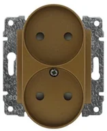 Gniazdka elektryczne - KOS Gniazdo podwójne z przesłoną torów prądowych bez ramki 665046 - miniaturka - grafika 1