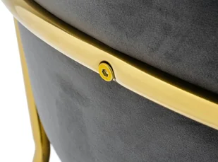 King Home Krzesło MARGO ciemny szary welur podstawa złota KH121100121.11 - Krzesła - miniaturka - grafika 7