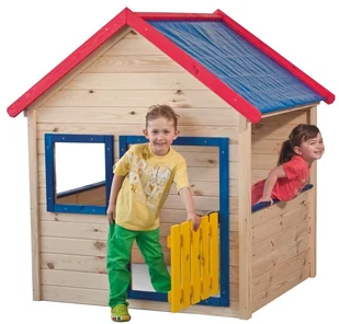 Woody Domek ogrodowy z barwnymi wykończeniami - Place zabaw - miniaturka - grafika 2