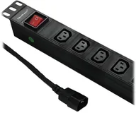 Listwy zasilające - QOLTEC Listwa zasilająca do RACK 19cali | 1U | 10A | PDU | 8xIEC C13 | 2m (53998) - miniaturka - grafika 1