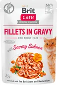 Mokra karma dla kotów - Brit Care Cat Fillets in Gravy with Savory Salmon 24x85 g # z wartością produktów powyżej 89zł! - miniaturka - grafika 1