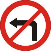 Wyposażenie miejsc publicznych - Znak drogowy zakazu B-21 Zakaz skrętu w lewo i zawracania - miniaturka - grafika 1