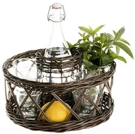 Tace i patery - e-wicker24 Wiklina taca lustrzana taca, do wina, wengegraues, wiklinowy kosz w kolorze szarym, taca do serwowania 1370-34 - miniaturka - grafika 1