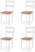 Krzesła - vidaXL Krzesła do jadalni, 4 szt., drewno kauczukowca, białe - miniaturka - grafika 1