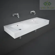 Umywalki - RAK Ceramics Ceramics DES UMYWALKA PODWIESZANA & NABLATOWA 121 X 46 CM Z OTWOREM NA BAT. BIAŁY POŁYSK DESWB12101AWHA - miniaturka - grafika 1