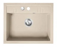 Zlewozmywaki - Ferro MEZZO II zlewozmywak granitowy 1-kom. 48/58 piasek DRGM1/48/58SA - miniaturka - grafika 1